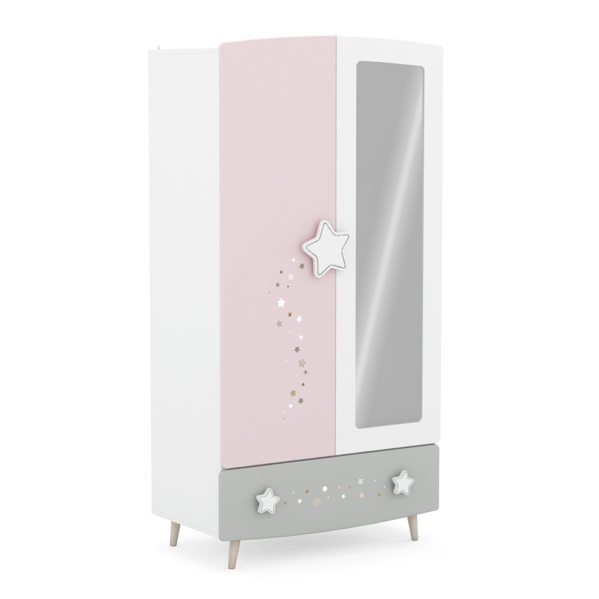 2 Door Kids Wardrobe in Gujranwala, Modern Wardrobe with Mirror Storage - Image 3