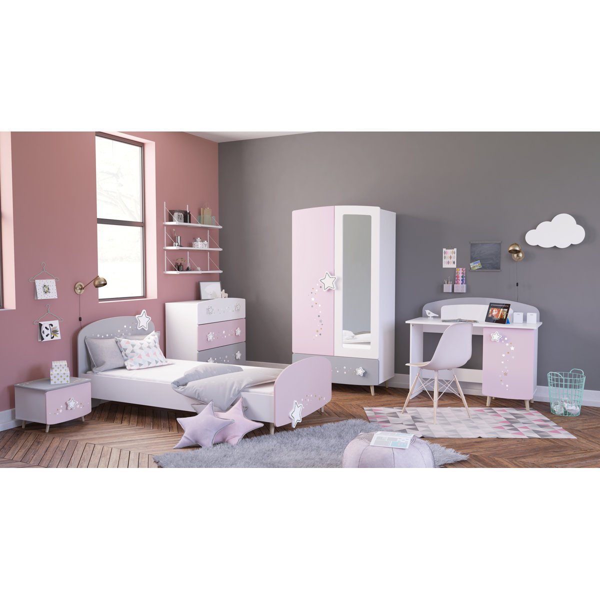 2 Door Kids Wardrobe in Gujranwala, Modern Wardrobe with Mirror Storage - Image 5