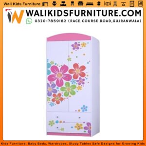 2 Door Kids Wardrobe in Gujranwala, Beautiful Flowers Design Storage Cabinet
