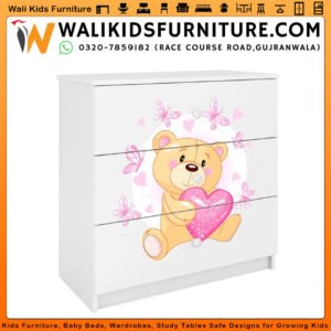 Cartoon Kids Wardrobe in Gujranwala - 3 Drawers Fun Storage Cabinet