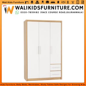 3 Door Wardrobe in Gujranwala, Natural Design with Two Spacious Drawers