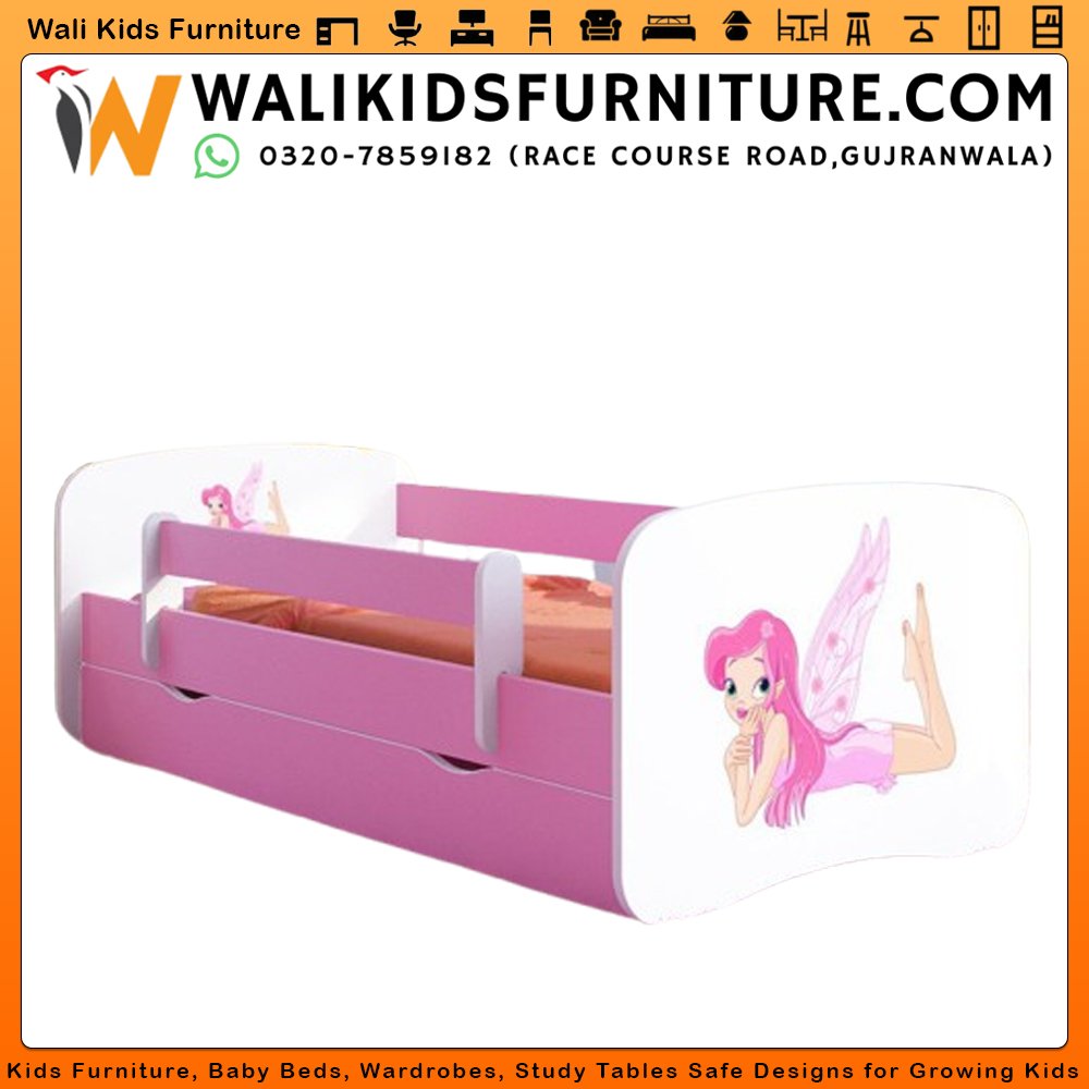 Convertible Double Kids Bed in Gujranwala, Baby Girls Bed with Mattress