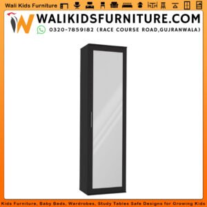 Single Door Slim Wardrobe with Full Length Mirror in Gujranwala - Space Saving Design
