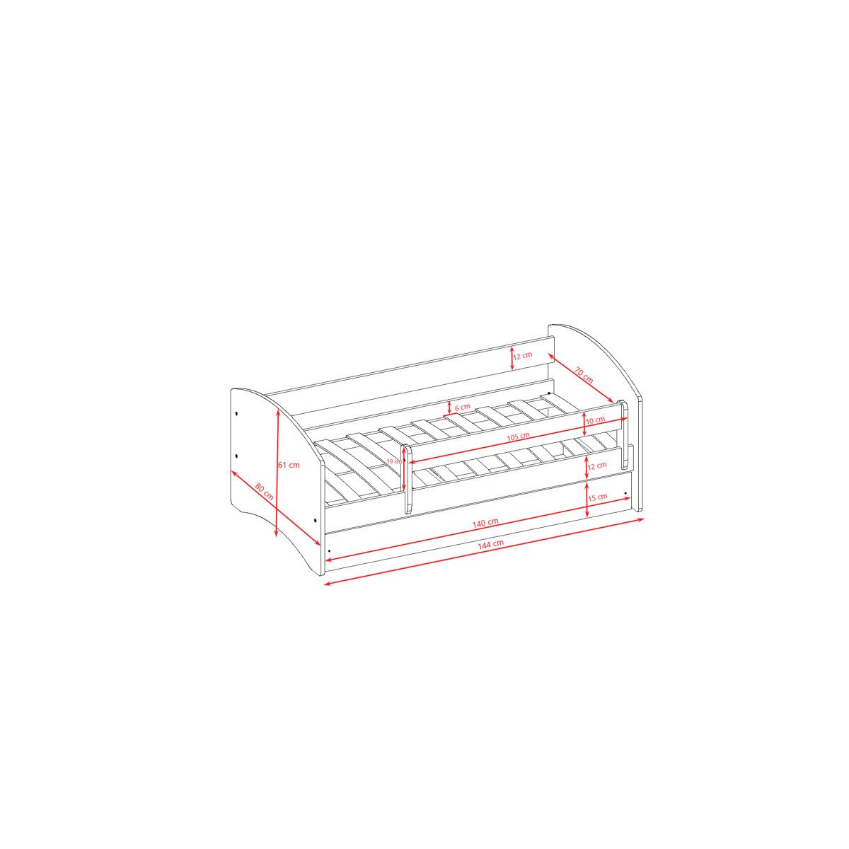 Convertible Double Kids Bed in Gujranwala, Baby Girls Bed with Mattress - Image 6