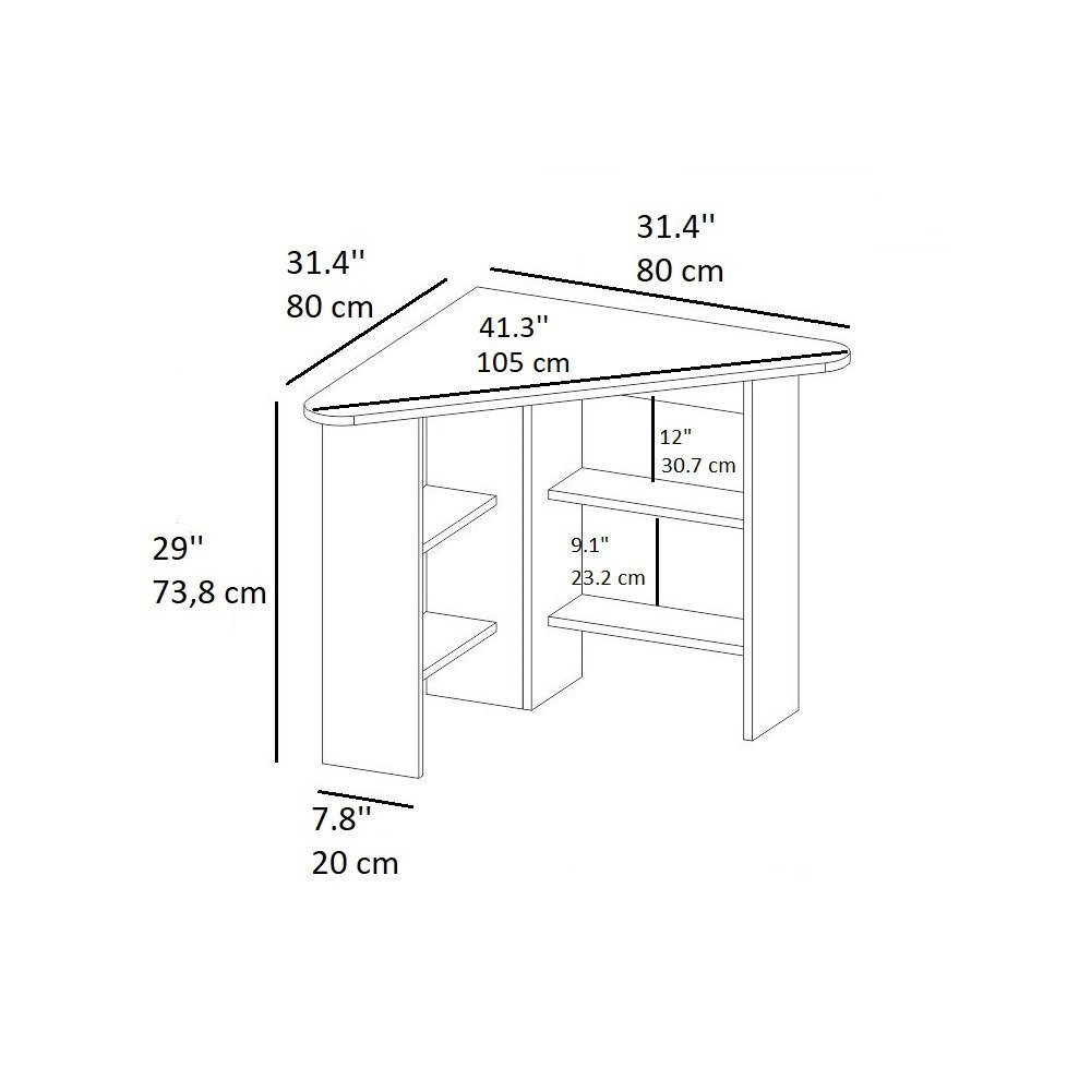 Corner Computer Desk with Shelves in Gujranwala - Smart Space-Saving Workspace Design - Image 5