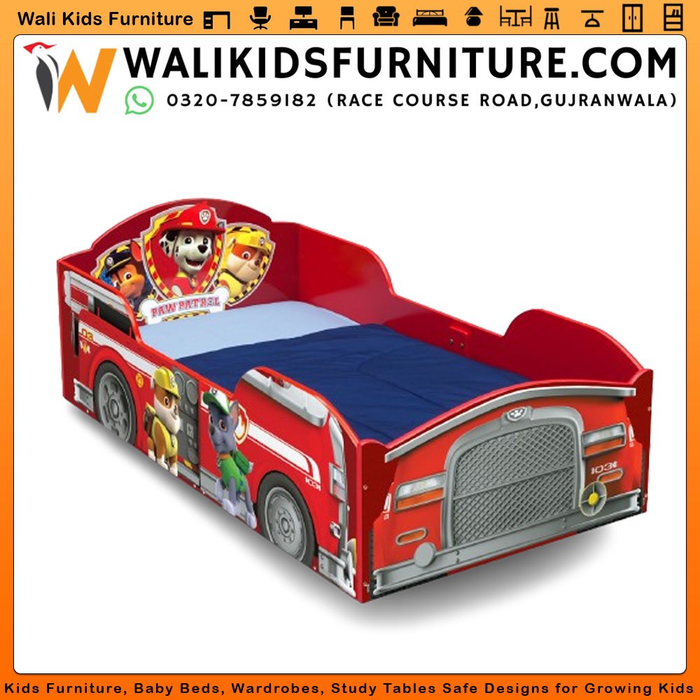 Delta Children PAW Patrol Kids Car Bed in Gujranwala - Fun Fire Truck Design