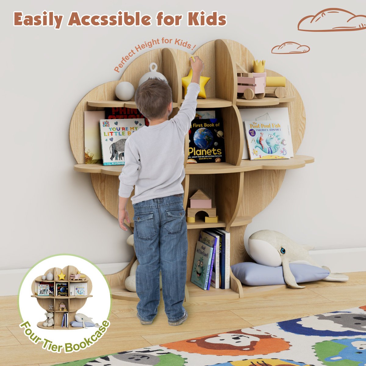 Tree Design Kids Bookcase & Toy Storage in Gujranwala | Fun & Functional - Image 5