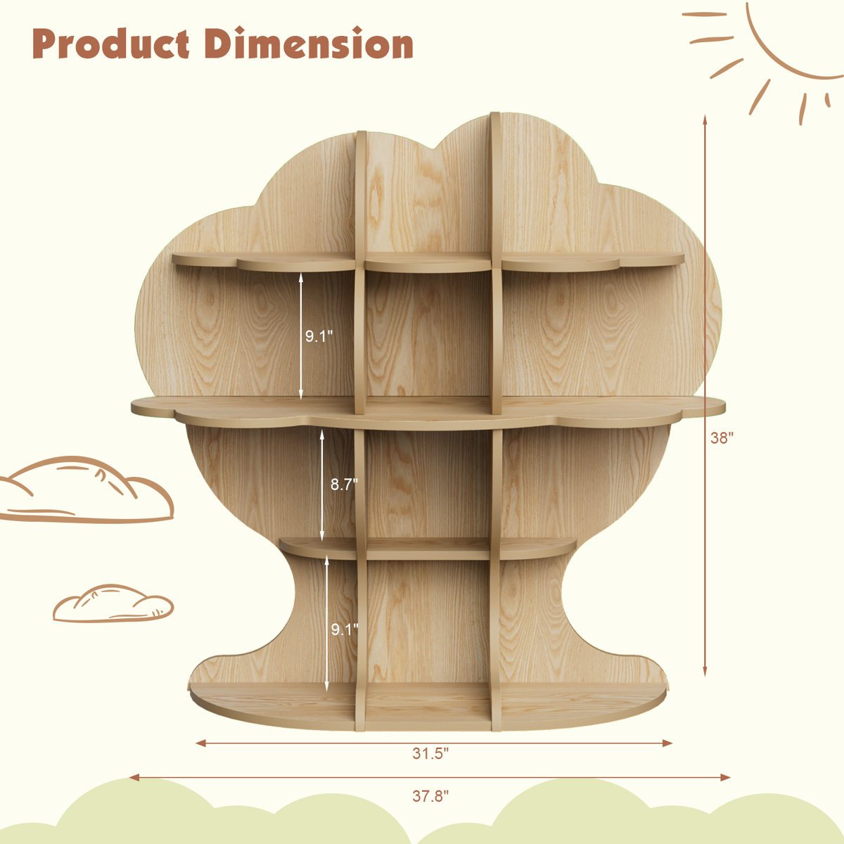 Tree Design Kids Bookcase & Toy Storage in Gujranwala | Fun & Functional - Image 2