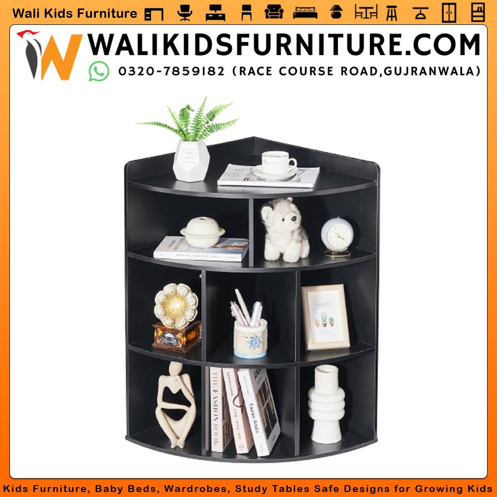 Corner Bookcase & Storage Rack in Gujranwala | Smart Space-Saving Storage