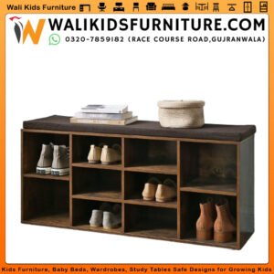Shoe Storage Bench in Gujranwala | Adjustable Shelves & Comfortable Seating