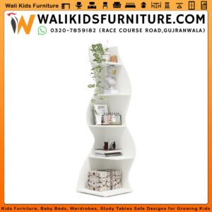 Wave Corner Bookshelf in Gujranwala | Stylish Space-Saving Storage for Kids and Living Rooms