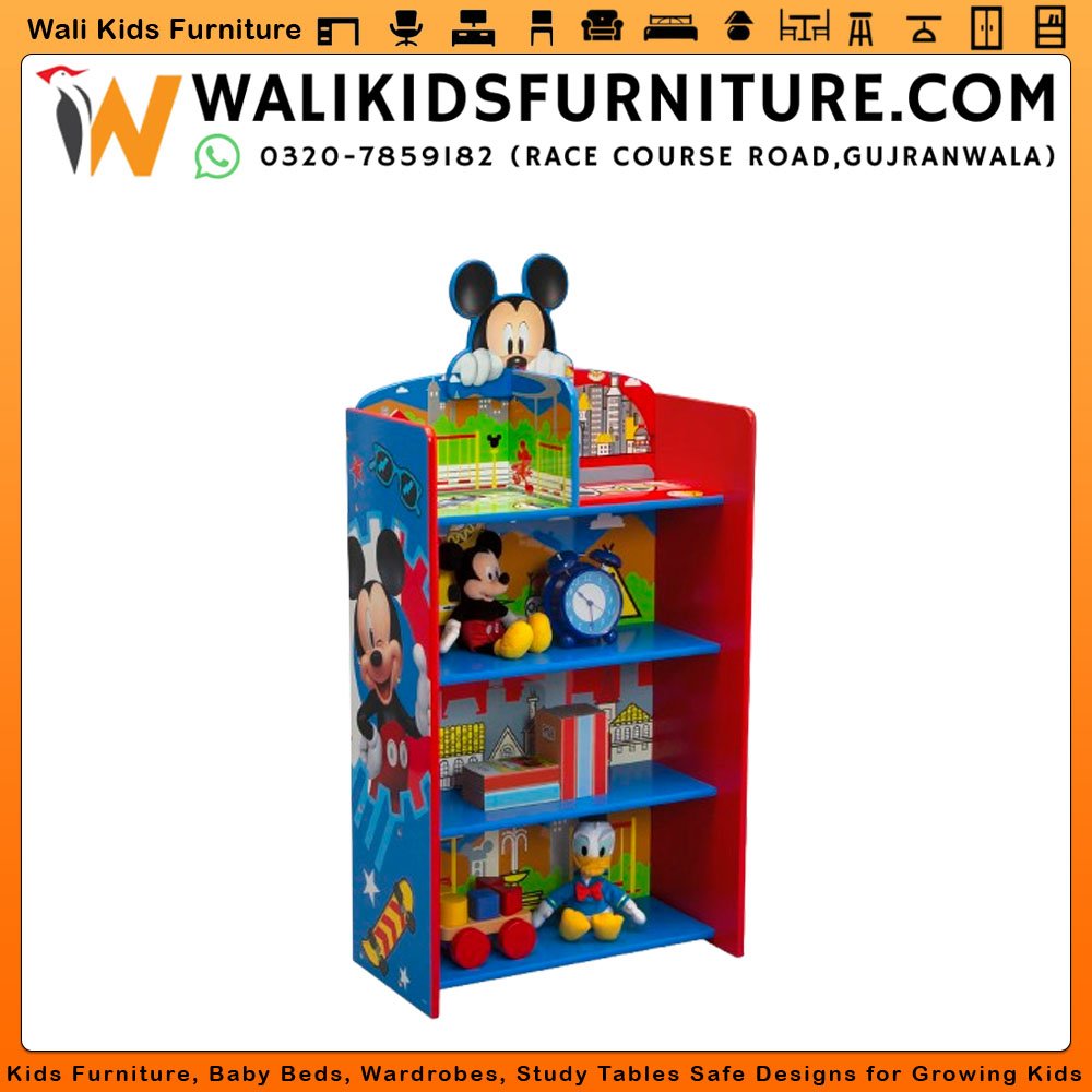 Kids Toys Rack & Bookcase in Gujranwala | Mickey Mouse Storage Display