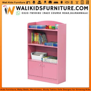 Kids Bookcase & Toy Storage in Gujranwala | 3 Shelves & 2-Door Cabinet