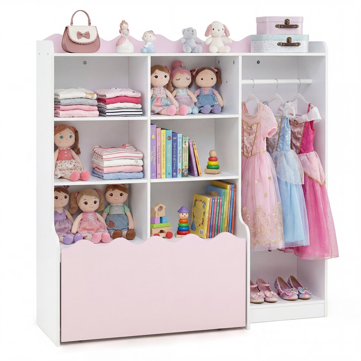 Kids Dress Up and Toy Storage Unit in Gujranwala, Hanging Rail, Shelves and Bookcase (Kids Furniture) - Image 2