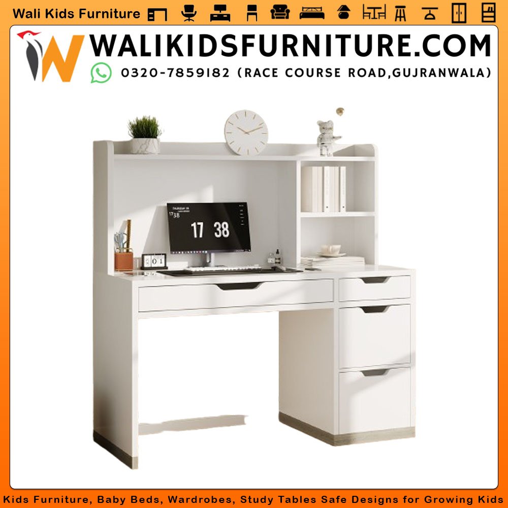 Study Table & Computer Desk in Gujranwala , Spacious 4 Drawer Desk for Students